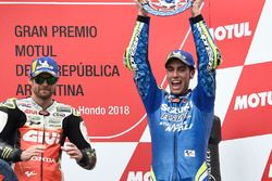 1. Cal Crutchlow, Team LCR Honda, 3. Alex Rins, Team Suzuki MotoGP