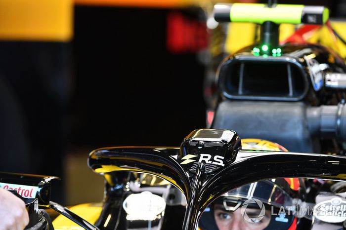 Detalle del Halo del coche de Carlos Sainz Jr., Renault Sport F1 Team R.S. 18 