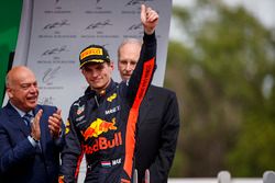Max Verstappen, Red Bull Racing, 3rd position, arrives on the podium