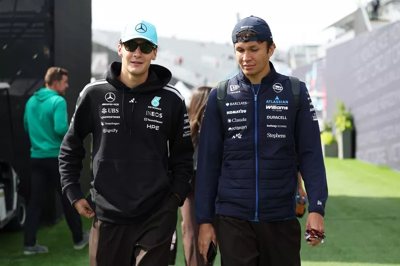 George Russell, Mercedes, Alexander Albon, Williams