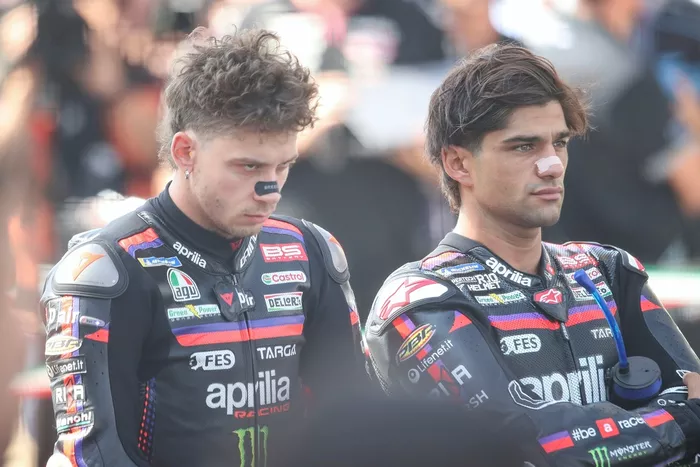 Marco Bezzecchi, Aprilia Racing; Jorge Martin, Aprilia Racing Team