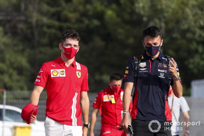 Charles Leclerc, Ferrari y Alex Albon, Red Bull Racing 