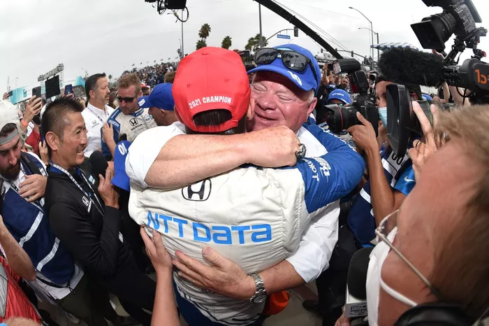 Champion Alex Palou, Chip Ganassi Racing Honda and team owner Chip Ganassi