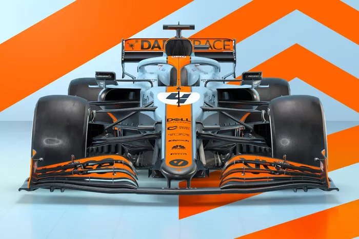 McLaren MCL35M with Gulf livery