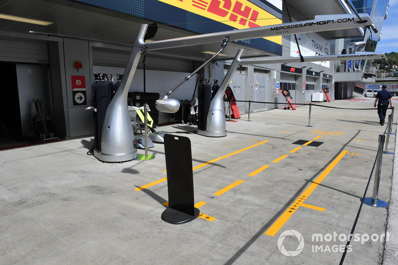 L'emplacement de Mercedes AMG F1 dans les stands