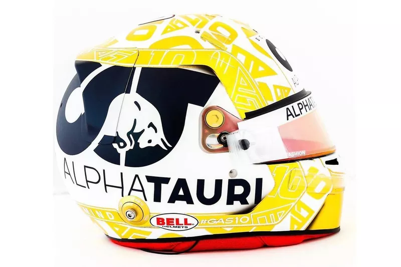 Le casque de Pierre Gasly, AlphaTauri