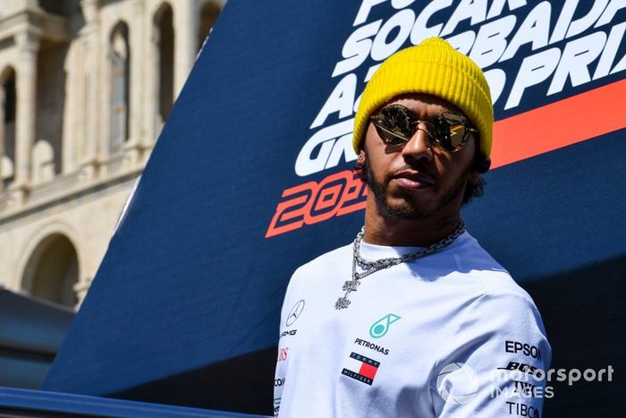 Lewis Hamilton, Mercedes AMG F1, in the drivers parade