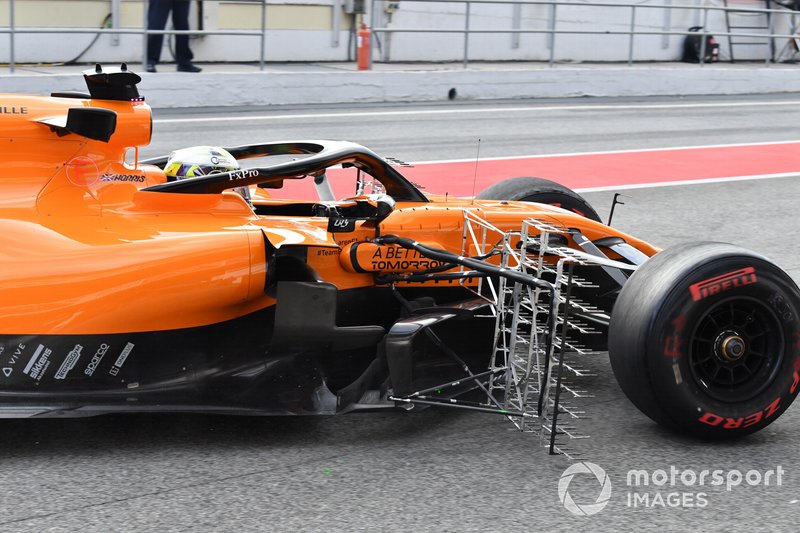 Lando Norris, McLaren MCL34 with aero sensors  