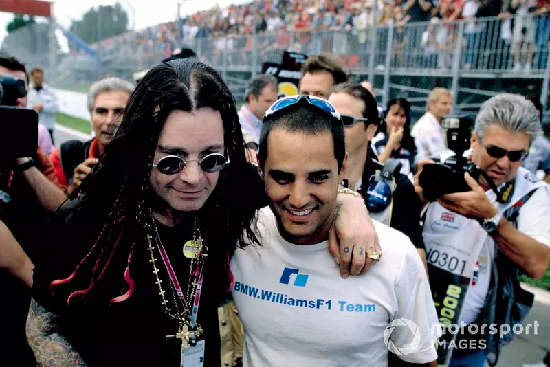 Juan-Pablo Montoya, BMW Williams FW25, con el rockero Ozzie Osbourne