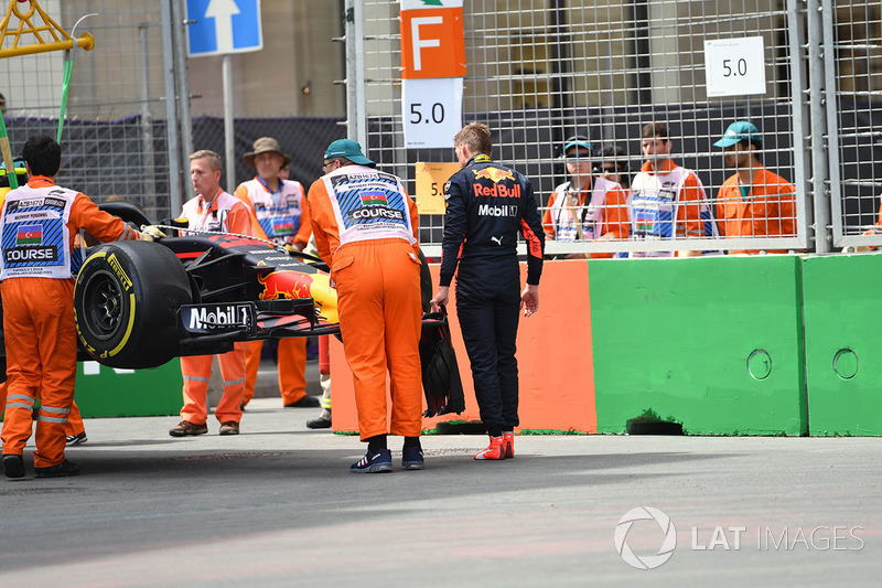 Max Verstappen, Red Bull Racing RB14 kaza