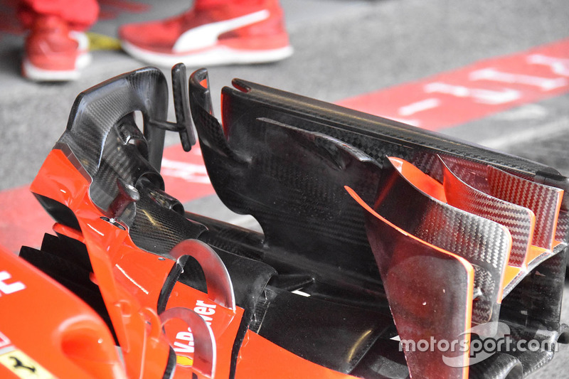 Kimi Raikkonen, Ferrari SF71H front wing detail