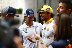 Max Verstappen, Red Bull Racing, Sergio Perez, Force India, Carlos Sainz Jr., Renault Sport F1 Team, and Daniel Ricciardo, Red Bull Racing