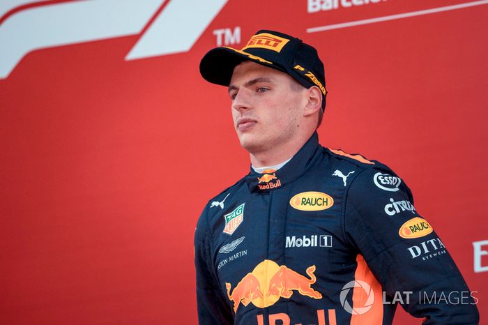 Max Verstappen, Red Bull Racing celebrates on the podium