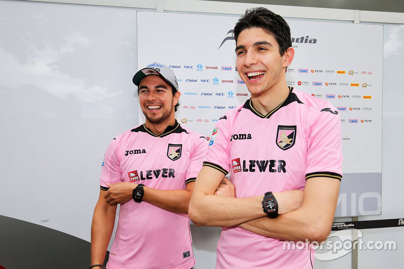 Sergio Perez, Sahara Force India F1; Esteban Ocon, Sahara Force India F1