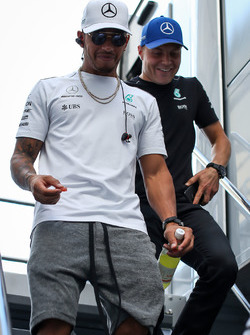 Lewis Hamilton, Mercedes AMG F1 W08 and Valtteri Bottas, Mercedes AMG F1 W08