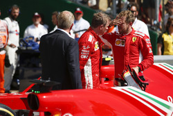 Kimi Raikkonen, Ferrari ve yarış galibi Sebastian Vettel, Ferrari, Parc Ferme