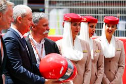 Sean Bratches, Managing Director of Commercial Operations, Formula One Group, Thierry Antinori, Executive Vice President and Chief Commercial Officer, Emirates Airlines, and Chase Carey, Chairman, Formula One