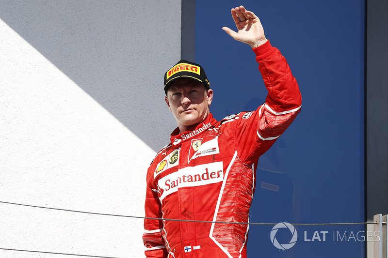 Podio: segundo lugar Kimi Raikkonen, Ferrari