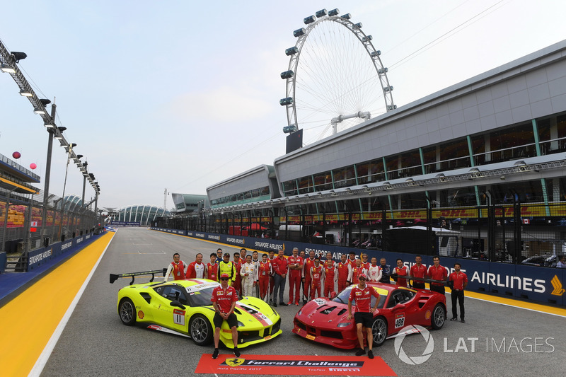 Kimi Raikkonen, Ferrari, Sebastian Vettel, Ferrari and Maurizio Arrivabene, Ferrari Team Principal, the Ferrari Challenge Asia Pacific 2017 drivers
