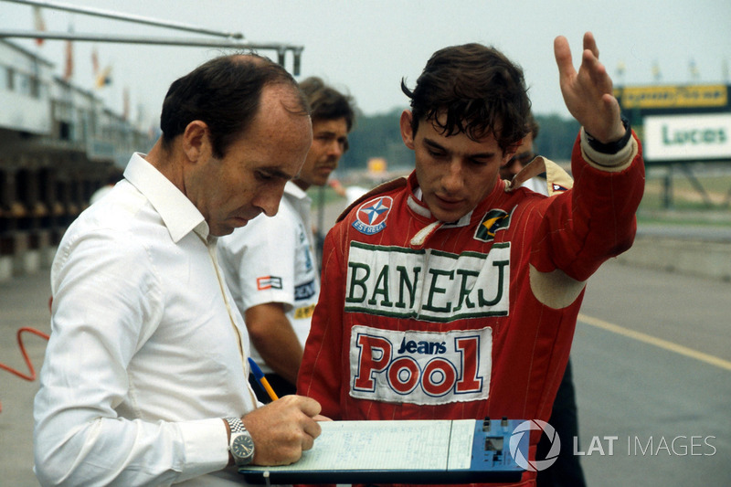 Ayrton Senna, habla de su primera vuelta en el Williams FW08C con Frank Williams dueño del equipo