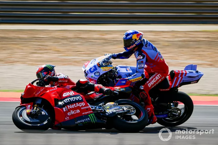 Francesco Bagnaia, Ducati Team, Alex Marquez, Gresini Racing crash.