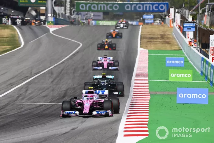 Lance Stroll, Racing Point RP20, Valtteri Bottas, Mercedes F1 W11 EQ Performance, Sergio Pérez, Racing Point RP20