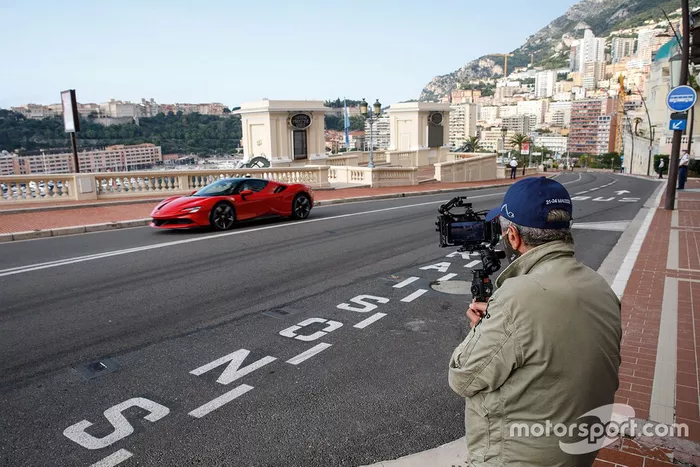 Claude Lelouch and Charles Leclerc, Ferrari SF90 Stradale