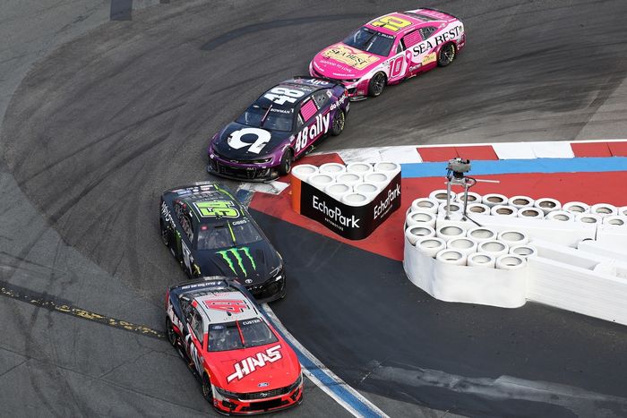 Cole Custer, Haas Factory Team Ford, Ty Gibbs, Joe Gibbs Racing Toyota
