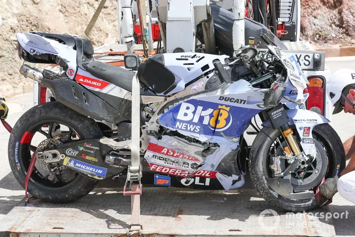 Moto de Alex Márquez, Gresini Racing tras su accidente