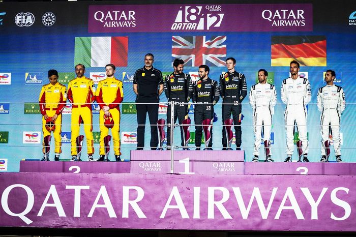 #12 Hertz Team Jota Porsche 963: William Stevens, Callum Ilott, Norman Nato, #83 AF Corse Ferrari 499P: Robert Kubica, Robert Shwartzman, Yifei Ye, #99 Proton Competition Porsche 963: Harry Tincknell, Neel Jani, Julien Andlauer