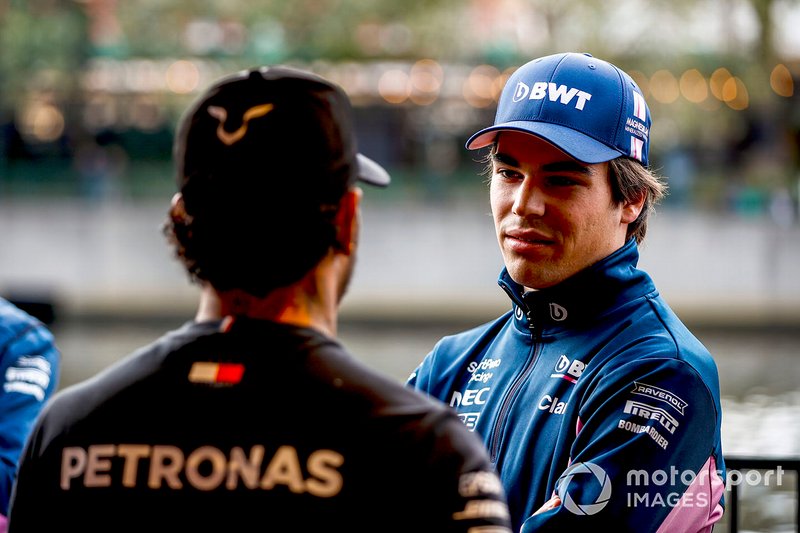Lance Stroll, Racing Point and Lewis Hamilton, Mercedes AMG F1 on the way to the Federation Square event