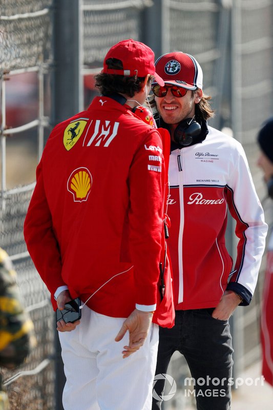 Antonio Giovinazzi, Alfa Romeo Racing talks with John Elkann, FIAT Chairman