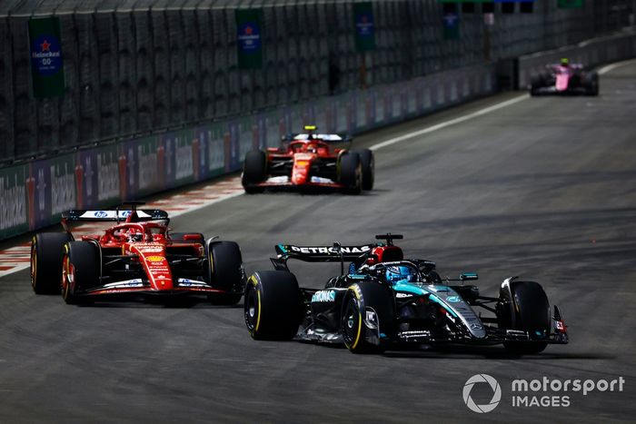 George Russell, Mercedes F1 W15, Charles Leclerc, Ferrari SF-24, Carlos Sainz, Ferrari SF-24