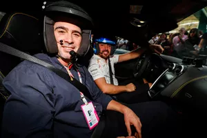 NASCAR driver Jimmie Johnson on a Hot Lap with Fernando Alonso, McLaren 