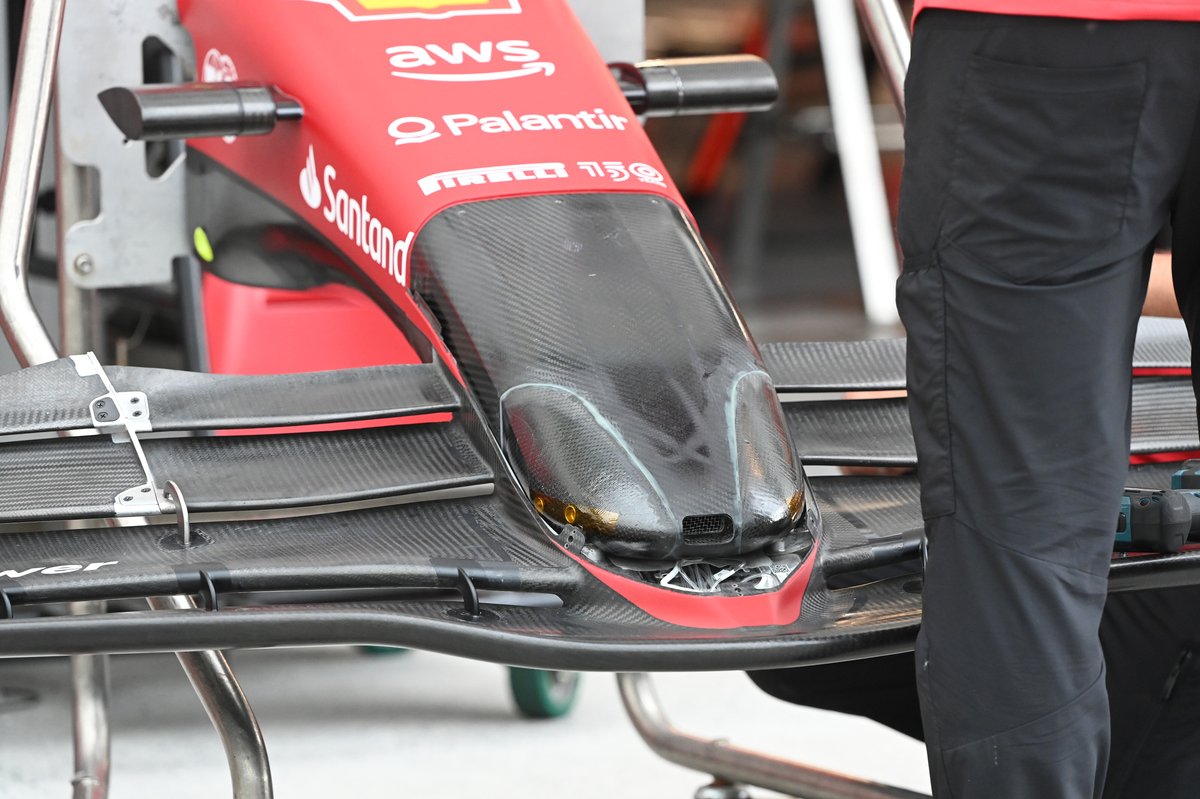 Detalle del nose cone del Ferrari F1-75