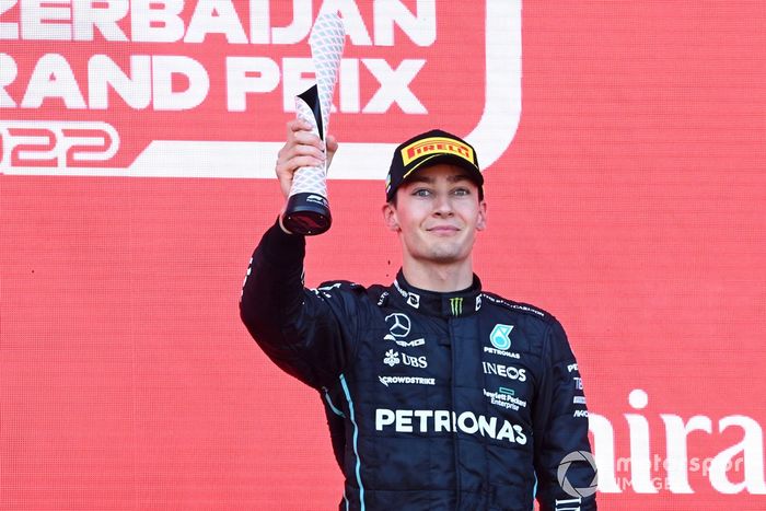 Podio: tercer lugar George Russell, Mercedes-AMG  