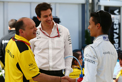 Frederic Vasseur, Renault Sport F1 Team Racing Director, Toto Wolff, Mercedes AMG F1 Shareholder and Executive Director and Pascal Wehrlein, Manor Racing