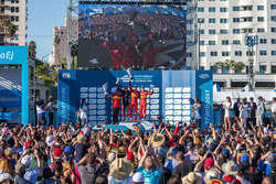 Podio: il vincitore Lucas di Grassi, ABT Schaeffler Audi Sport, secondo place Stéphane Sarrazin, Ven