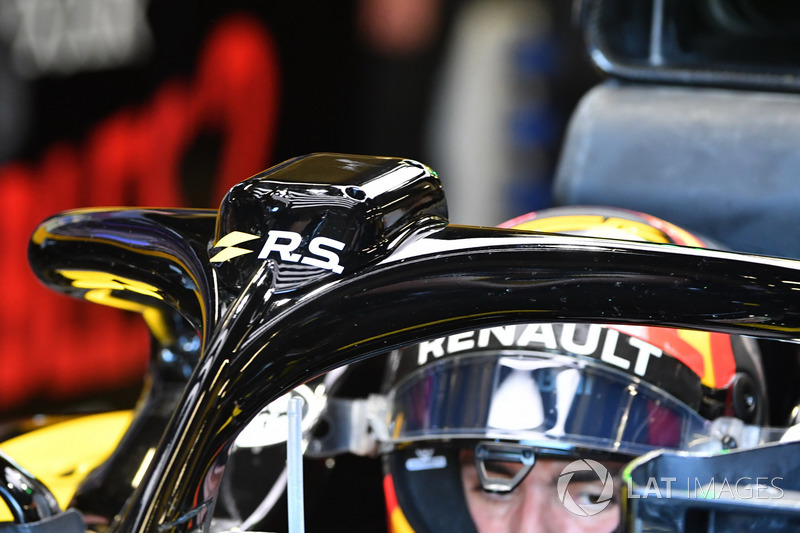 Detalle del Halo del coche de Carlos Sainz Jr., Renault Sport F1 Team R.S. 18