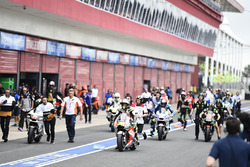 Cal Crutchlow, Team LCR Honda, lors du départ avorté