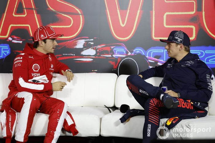 Ganador de la pole  Charles Leclerc, Scuderia Ferrari, Max Verstappen, Red Bull Racing