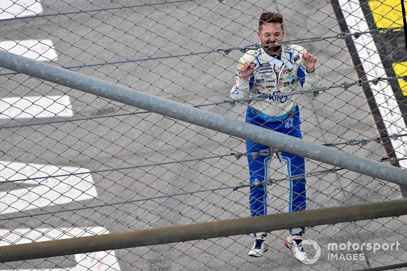 Ricky Stenhouse Jr, JTG Daugherty Racing, Kroger Health/Palmolive Chevrolet Camaro celebrates his win 