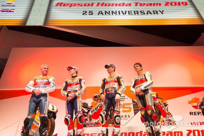 Mick Doohan, Alex Criville, Marc Márquez and Jorge Lorenzo, Repsol Honda Team