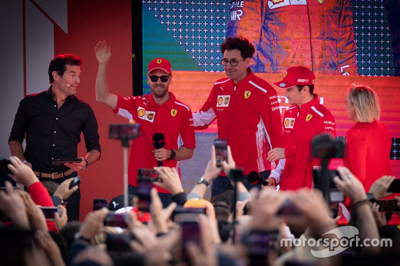 Mark Webber, Mattia Binotto, Ferrari, Sebastian Vettel, Ferrari, Charles Leclerc, Ferrari