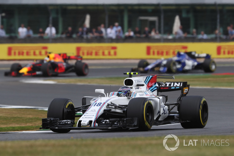 Lance Stroll, Williams FW40, Daniel Ricciardo, Red Bull Racing RB13 e Pascal Wehrlein, Sauber C36