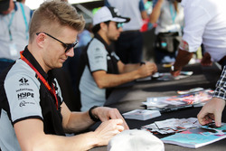 Nico Hulkenberg, Sahara Force India F1 signs autographs for the fans