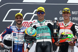 Podium: race winner Joan Mir, Leopard Racing, second place Romano Fenati, Marinelli Rivacold Snipers, third place Marcos Ramírez, Platinum Bay Real Estate