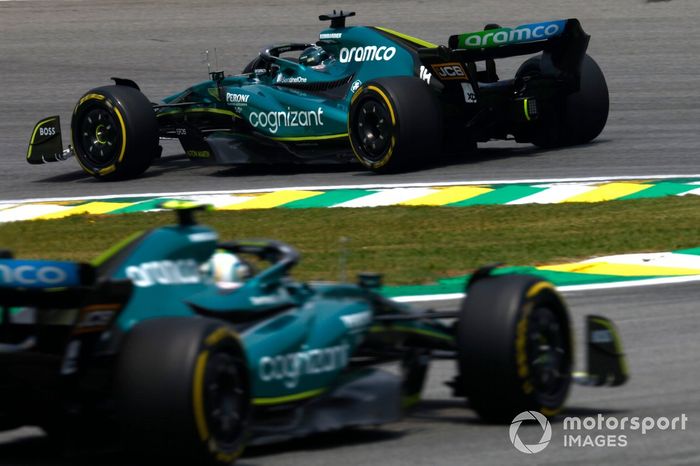 Lance Stroll, Aston Martin AMR22, Sebastian Vettel, Aston Martin AMR22