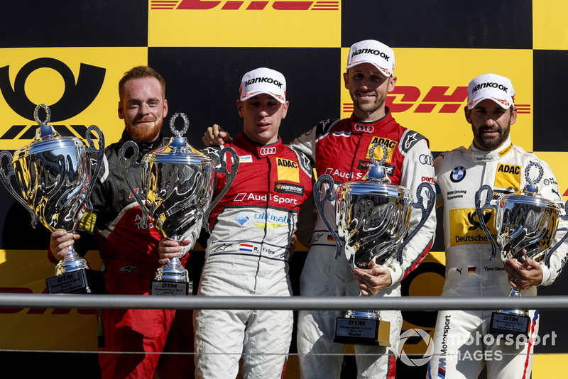 Podio: ganador de la carrera René Rast, Audi Sport Team Rosberg and segundo lugar Robin Frijns, Audi Sport Team Abt Sportsline y tercer lugar Timo Glock, BMW Team RMG