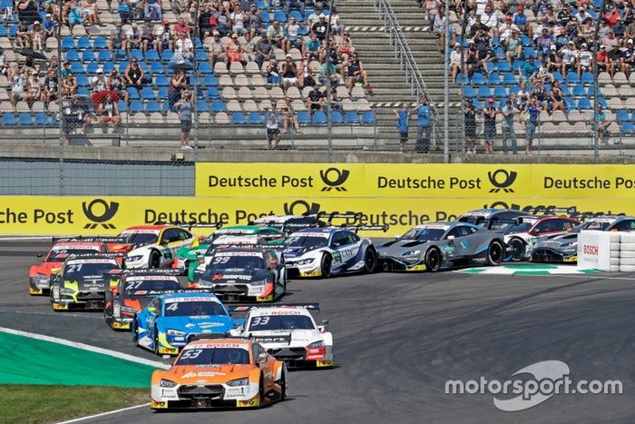 Acción en la salida: Jamie Green, Audi Sport Team Rosberg, Audi RS 5 DTM
